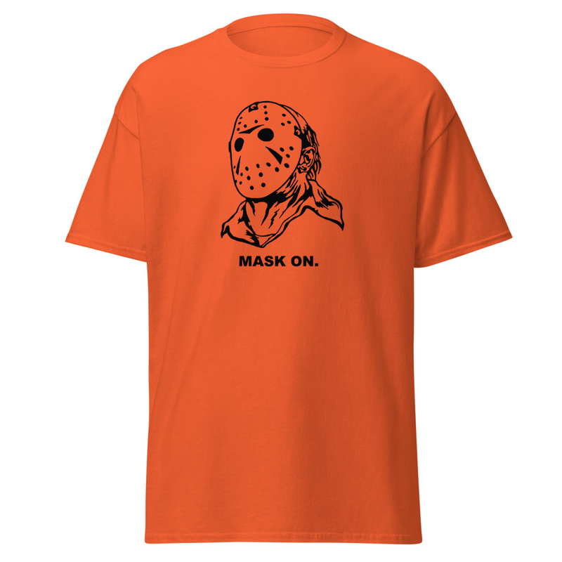 Jason Mask On Tee Orange Black
