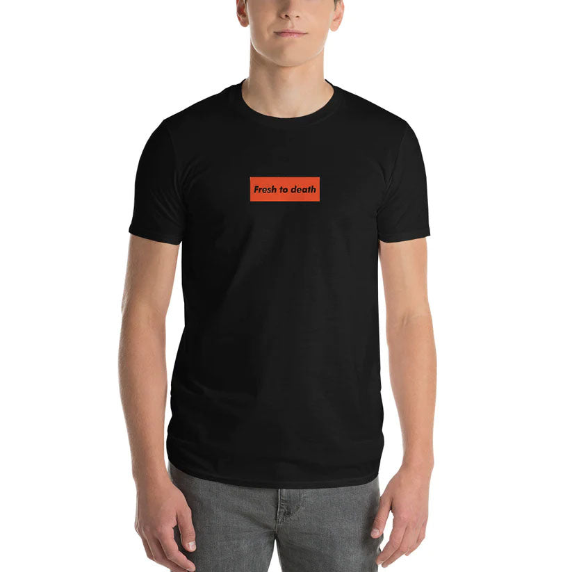 Fresh To Death Box Logo Tee Black Orange