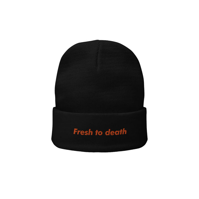 Fresh To Death Knit Beanie Black Orange