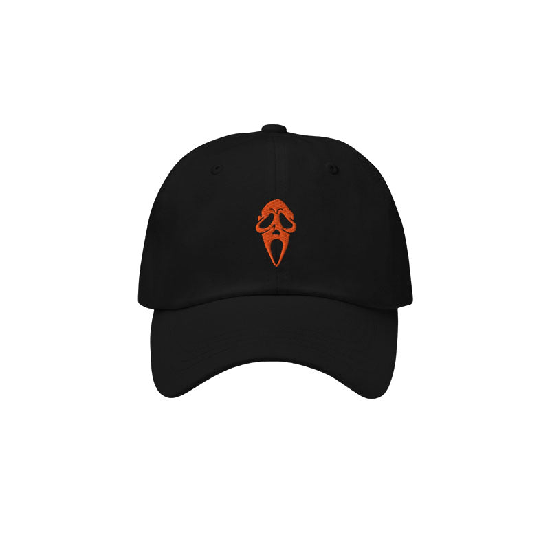 Scream Mask Dad Hat Black Orange
