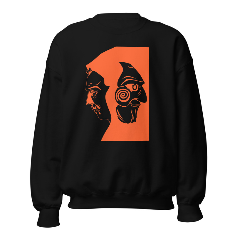 Jigsaw Two Face Sweatshirt Black Orange