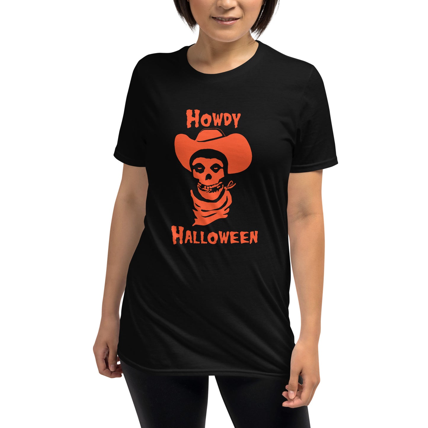 Howdy Halloween Skull Tee Black Orange