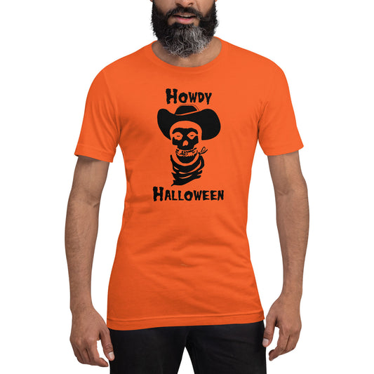 Howdy Halloween Skull Tee Orange Black