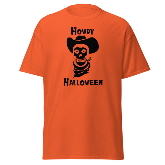 Howdy Halloween Skull Tee Orange Black