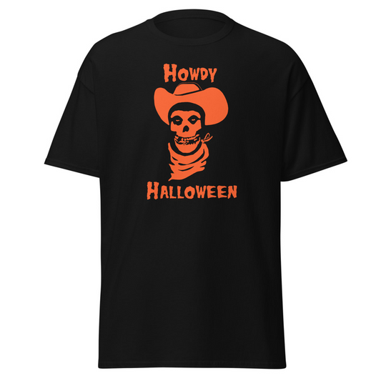 Howdy Halloween Skull Tee Black Orange