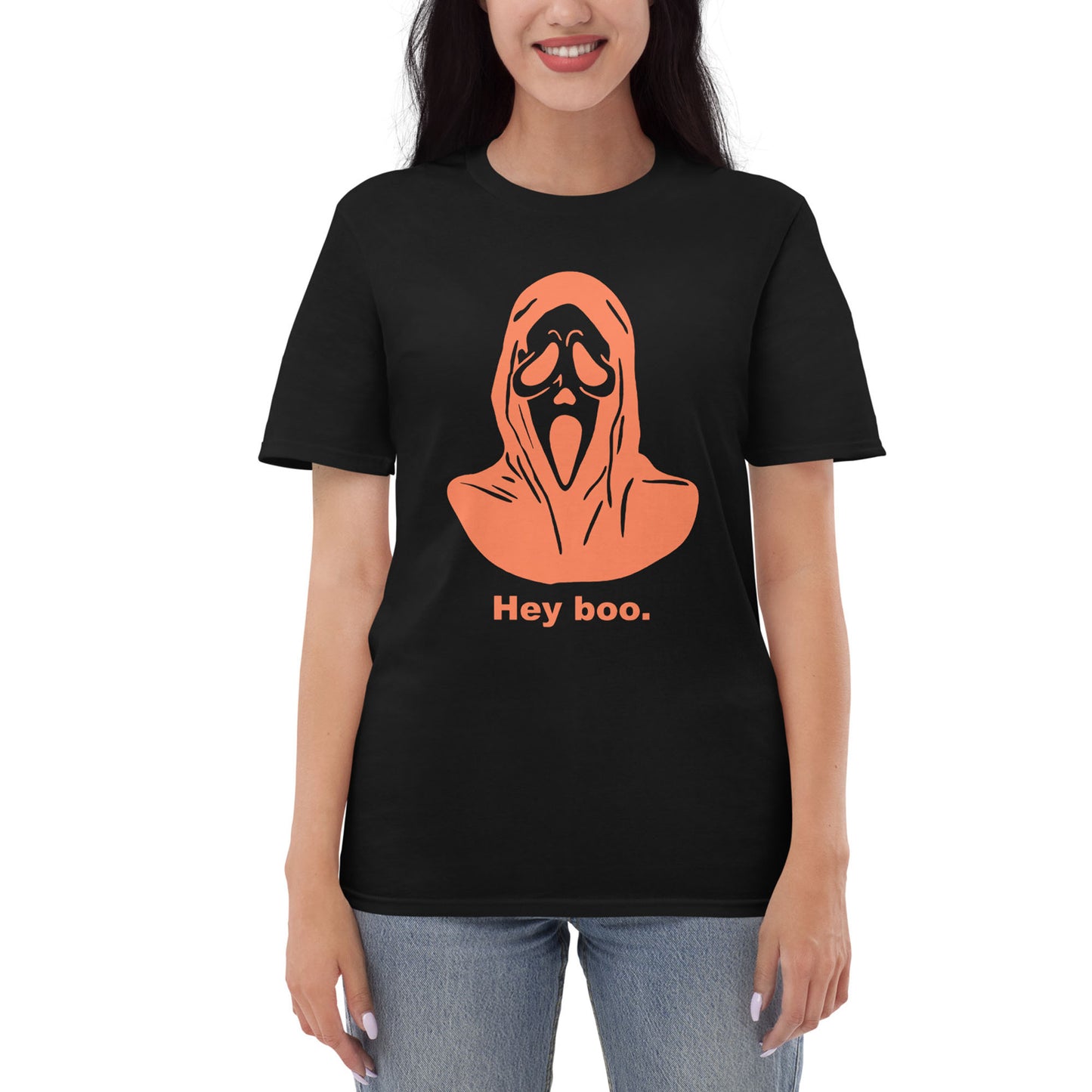 Scream Hey Boo Tee Black Orange