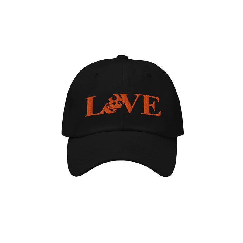 Love Skull Dad Hat Black Orange