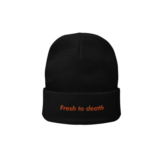 Fresh To Death Knit Beanie Black Orange