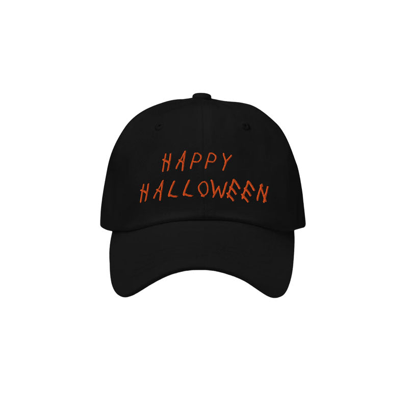 Happy Halloween Dad Hat Black Orange