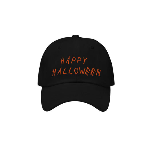 Happy Halloween Dad Hat Black Orange