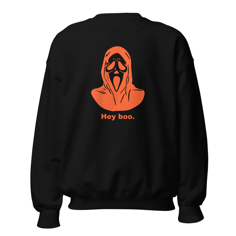 Scream Hey Boo Sweatshirt Black Orange