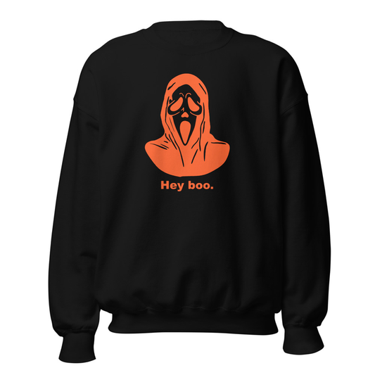 Scream Hey Boo Sweatshirt Black Orange