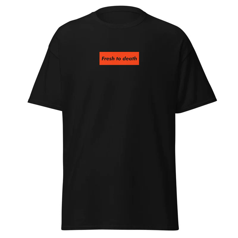 Fresh To Death Box Logo Tee Black Orange