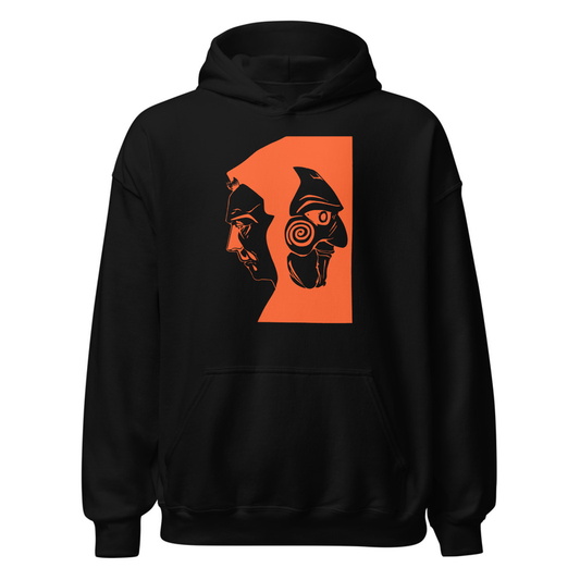 Jigsaw Two Face Hooded Sweatshirt Black Orange
