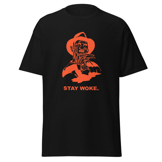 Freddy Krueger Stay Woke Tee Black Orange