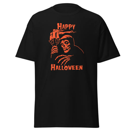 Happy Halloween Skull Tee Black Orange
