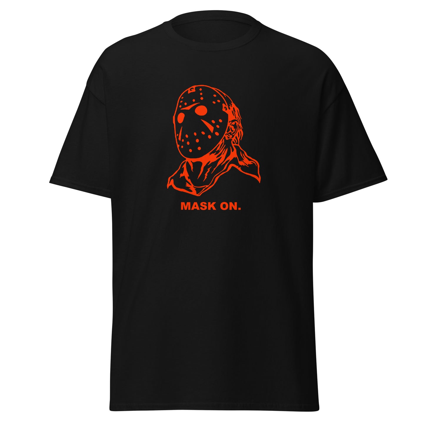 Jason Mask On Tee Black Orange