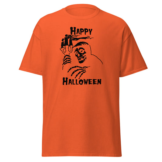 Happy Halloween Skull Tee Orange Black