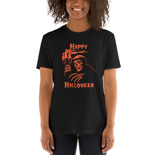 Happy Halloween Skull Tee Black Orange