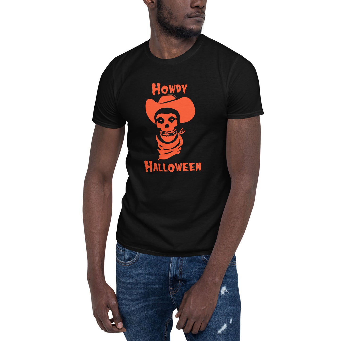 Howdy Halloween Skull Tee Black Orange